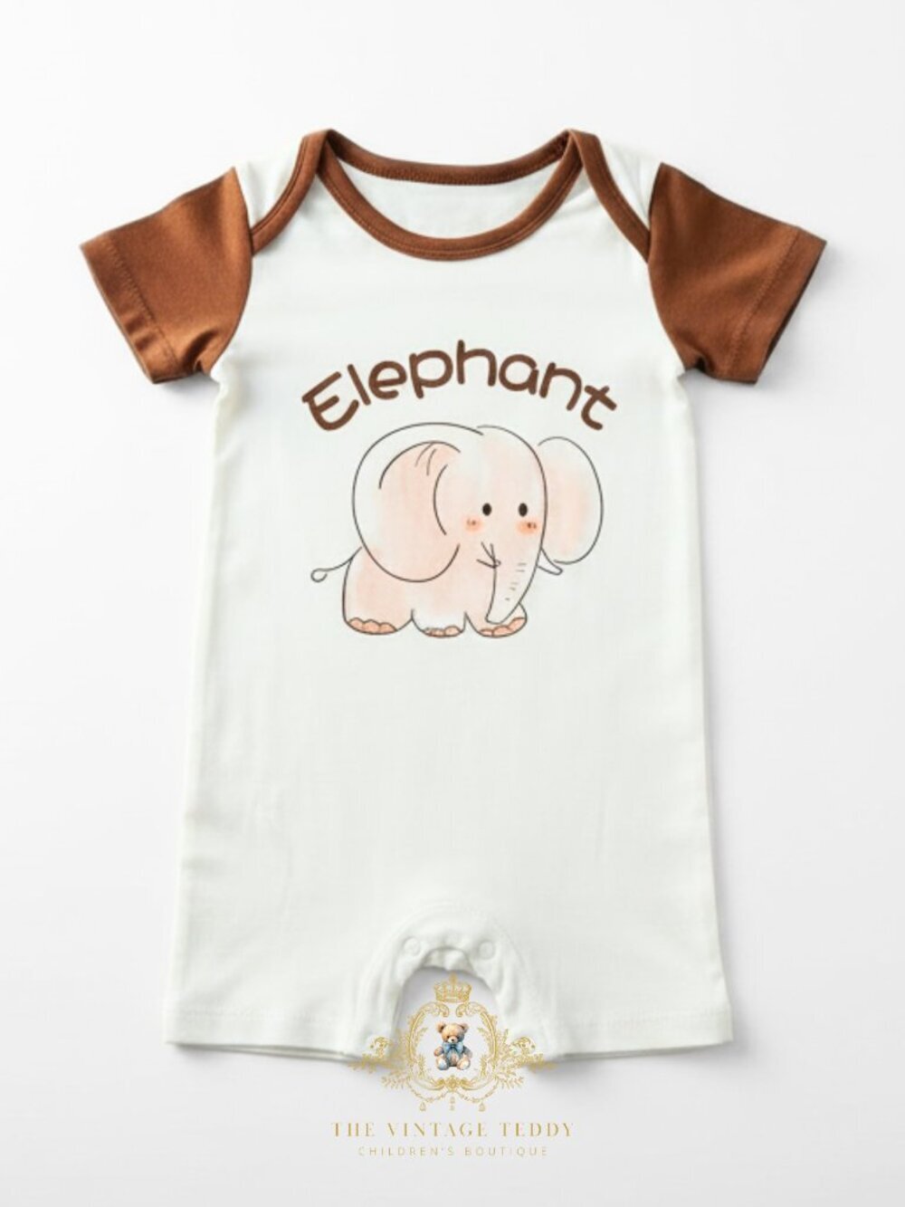 NWT Cute Baby & Toddler One-piece Bodysuit Sleep N' Play Romper Elephant 9-12M